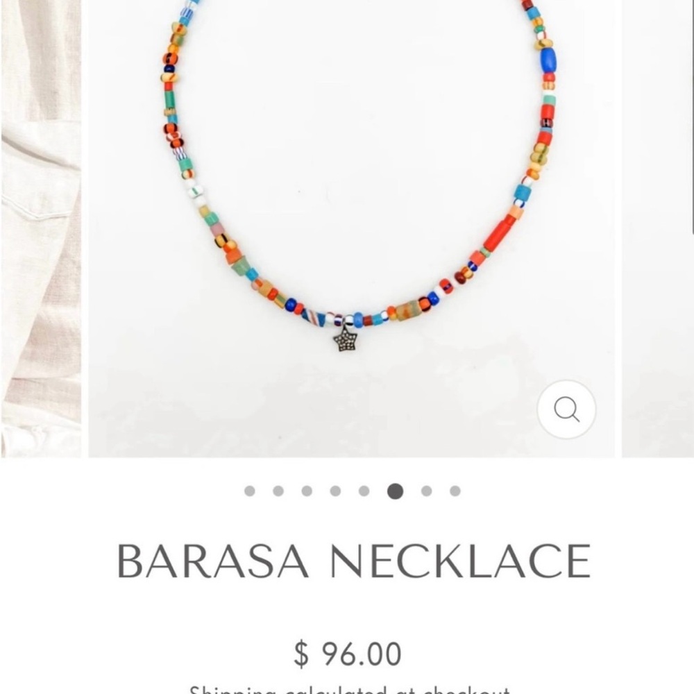 Audrey Allman barasa Beaded Necklace with pave diamond star